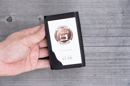 広島ジビエレザー　東広島産天然鹿革　本革名刺入れ　カード入れにもおすすめ【01ブラック】