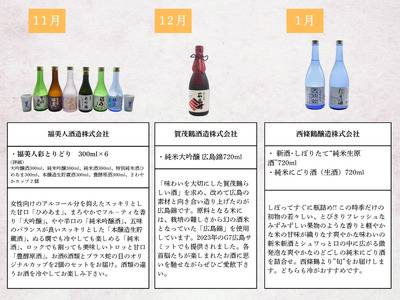 【定期便】東広島の日本酒10蔵定期便【飲み比べセット】