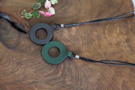 レザーグラスホルダー(ステッチ無）緑