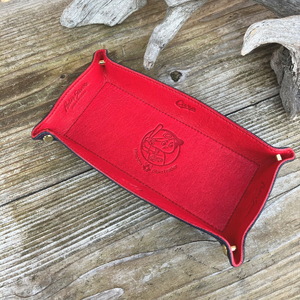 【広島ジビエレザー×広島東洋カープ】東広島産鹿革使用☆メガネや鍵を入れておくのにとっても便利なレザートレー　カープ坊や 10,080円