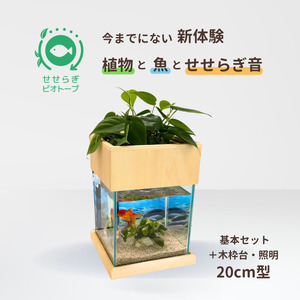 せせらぎビオトープ　20cm型基本照明＋木枠台セット