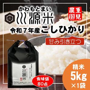 川源米 令和7年産こしひかり 出荷直前精米 5kg