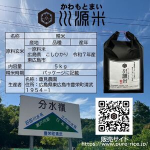 川源米 令和7年産こしひかり 出荷直前精米 5kg