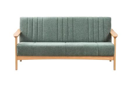 【浜本工芸】コンパクトな木肘ソファ3P オーク無垢 S-1004