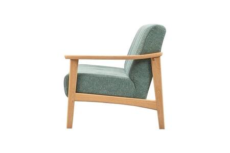 【浜本工芸】コンパクトな木肘ソファ3P オーク無垢 S-1004