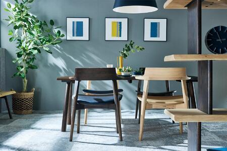 【浜本工芸】オーク無垢 ショートアームチェア DA-4908 張座タイプ