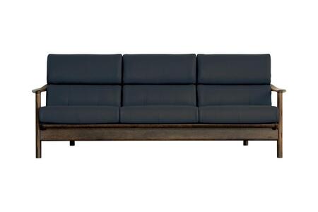 【浜本工芸】木肘ソファ3P オーク無垢 置きクッション S-8258