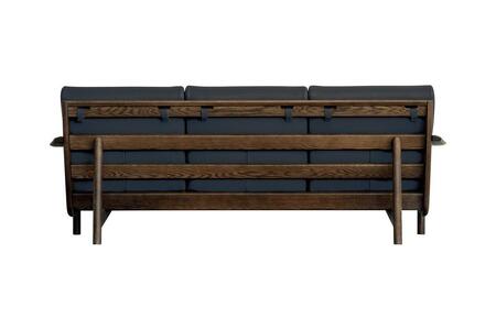 【浜本工芸】木肘ソファ3P オーク無垢 置きクッション S-8258