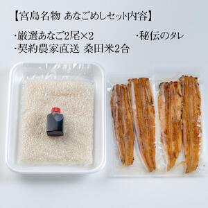 【錦水館】あなごめしセット《2尾入り》×２セット（桑田米2合・秘伝のタレ付）