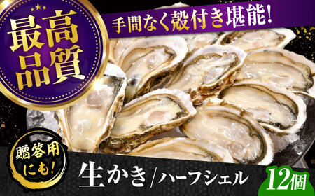 牡蠣 生食 広島牡蠣の老舗！安心・安全の新鮮牡蠣【生牡蠣】牡蠣 かき 殻付き 開殻 ハーフシェルオイスター 12個入 生食用 魚介類 海鮮 広島県産 江田島市/株式会社かなわ[XBP010]牡蠣生食殻付きかきカキ牡蠣