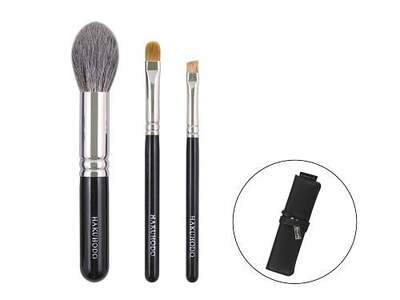 白鳳堂 化粧筆 ポイントメイク3本セット【メイクブラシ 化粧筆 アイシャドウブラシ アイライン リップブラシ 高級筆 職人技 手作り 日本製 セット ギフト 贈り物】 46-25