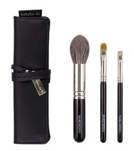 白鳳堂 化粧筆 ポイントメイク3本セット【メイクブラシ 化粧筆 アイシャドウブラシ アイライン リップブラシ 高級筆 職人技 手作り 日本製 セット ギフト 贈り物】 46-25