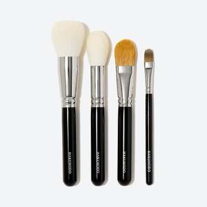 白鳳堂 化粧筆 艶肌ベースメイク4本セット【メイクブラシ 化粧筆 ファンデーションブラシ ベースメイク 仕上げ 高級筆 職人技 手作り 日本製 セット ギフト 贈り物】 46-31