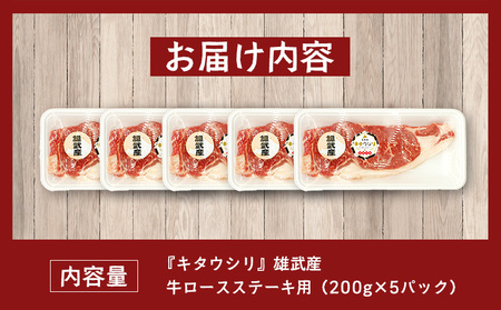 雄武産牛肉セット(冷凍)牛ロースステーキ200g×5【0911901】