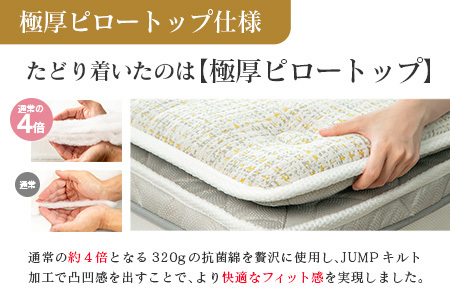 マットレス シングル 咲夜NoWay! 源ベッド ポケットコイル 6.7インチ ピロートップ仕様 選べる2種の寝心地 圧縮梱包_CH041_Nsg