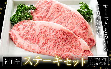 牛肉 神石牛 ステ－キ セット 200g 2枚 計 400g さんわ182ステーション《30日以内に出荷予定(土日祝除く)》和牛 牛 肉 サーロイン グルメ