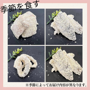 山口県産 季節のフライ 詰め合わせ セット 計800g ( 鮮魚 魚介 海鮮 イカ アジ サバ かます かんぱち 海の幸 加工品 惣菜 食べ比べ お手軽 便利  簡単調理 揚げるだけ 鯵 鯖 おかず ごはんのお供 ご飯 お米 夕食 おやつ おつまみ 酒 ビール 冷凍 魚フライ イカフライ アジフライ サバフライ ) 下関 山口 JD013