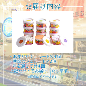 【ジェラート定期便4回】おまかせ ジェラート 24個 KE003