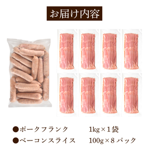 【訳あり】 ベーコン フランクフルト 1.8kg 冷凍 │ ベーコン IR