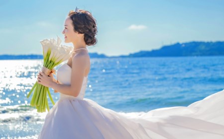 フォトウェディング ウェディング 写真 洋装 海 絶景 ロケーション 角島 長門 角島大橋 ホテル 西長門リゾート 下関 山口県 DD102