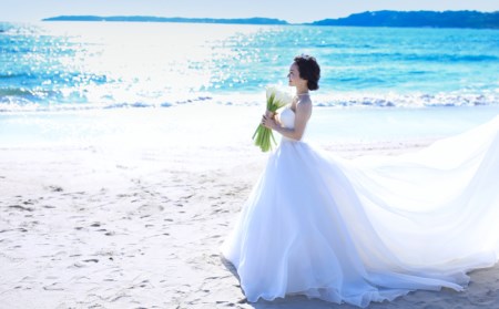 フォトウェディング ウェディング 写真 洋装 海 絶景 ロケーション 角島 長門 角島大橋 ホテル 西長門リゾート 下関 山口県 DD102