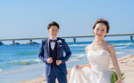 フォトウェディング ウェディング 写真 洋装 海 絶景 ロケーション 角島 長門 角島大橋 ホテル 西長門リゾート 下関 山口県 DD102