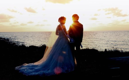 フォトウェディング ウェディング 写真 洋装 海 絶景 ロケーション 角島 長門 角島大橋 ホテル 西長門リゾート 下関 山口県 DD102