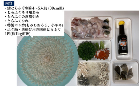 【北海道・東北・沖縄・離島配送不可／着日指定必須】2025年11月以降発送 活とらふぐ刺身 鍋用ふぐセット 4～5人前 ふぐ