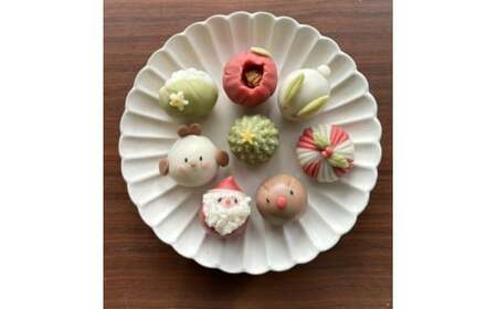 B086 【定期便】可愛い練り切り菓子8個(春夏秋冬年4回)