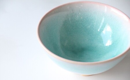萩焼 お茶碗 ミント 手作り 陶器