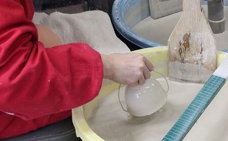 萩焼 マグカップ つぼみ露草 手作り 陶器