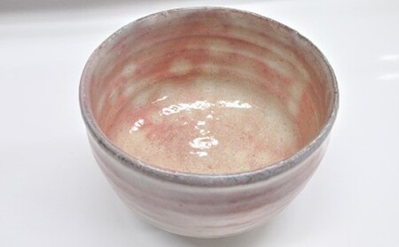 8代佳炎作　萩焼　抹茶茶碗（楽形）｜HG000009