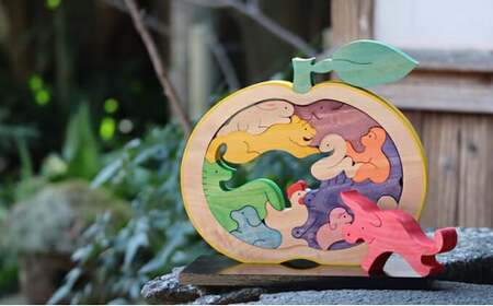 木工 おもちゃ 萩だいだい 十二支 専用飾り台付 工芸品｜HG000180