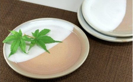 萩焼　掛分け平丸皿　1客｜HG000316 180,000円