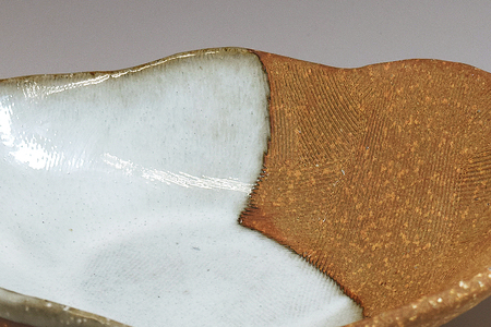 萩焼　楕円掛分深皿 カレー・パスタ皿｜HG000326