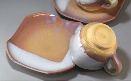 萩焼 コーヒーカップ・ペア(四角)|HG000330