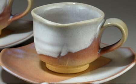 萩焼 コーヒーカップ・ペア(四角)|HG000330