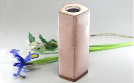 萩焼　窯変面取り花入れ｜HG000342