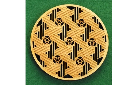 伝統文様コースター 北斎と光琳 桧製 6枚組|HG000577