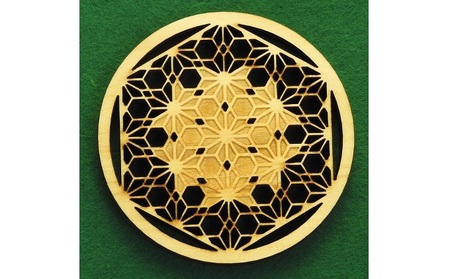 伝統文様コースター 北斎と光琳 桧製 6枚組|HG000577