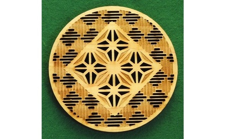 伝統文様コースター 北斎と光琳 桧製 6枚組|HG000577