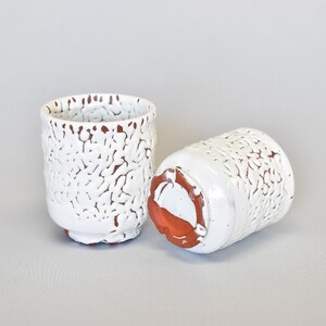 萩焼 梅花皮組湯呑「残雪」|HG000947