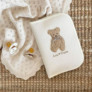 お名前刺繍入り もこもこテディベア 母子手帳ケース_雑貨   _【1495502】