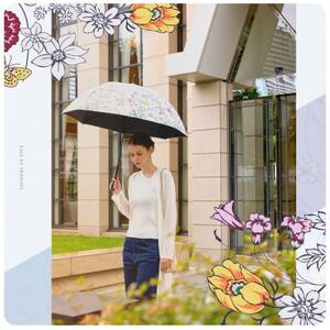 日傘 レディース ボタニカル柄 完全遮光 日本製 8本骨 晴雨兼用_装飾品・工芸品 服飾小物 _【1600784】