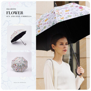 日傘 レディース ボタニカル柄 完全遮光 日本製 8本骨 晴雨兼用_装飾品・工芸品 服飾小物 _【1600784】