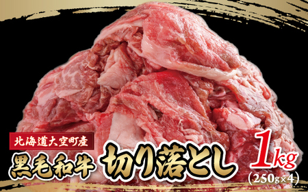 黒毛和牛(芝桜和牛)切り落とし 1kg（250g×4） 【 ふるさと納税 人気 おすすめ ランキング 肉 牛肉 牛 和牛 黒毛和牛 国産 切り落とし 1kg 小分け しゃぶしゃぶ 肉炒め 肉じゃが ギフト 贈答 プレゼント 贈り物 北海道 大空町 送料無料 】 OSG011