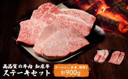 知床牛 ステーキ3種セット 計約900g サーロイン 赤身 霜降り 北海道大空町 ふるさと納税サイト ふるなび