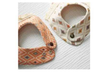 フリンジがおしゃれなバンダナスタイ【modaダイヤ柄】オレンジ ／ ベビー 赤ちゃん 用品 グッズ 山口県 No.195-02