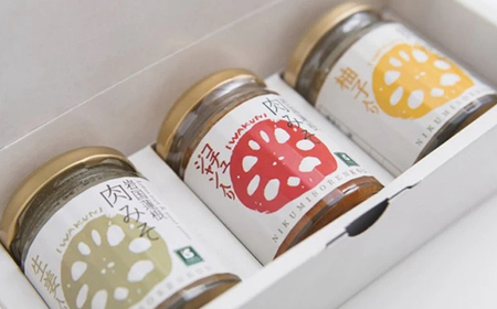 岩国蓮根 肉みそ 3種(コチュジャン・柚子・生姜)・和風だしカレー3箱 セット【池本食品】