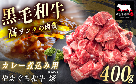 数量限定！選べる 極上牛肉 やまぐち和牛 燦 (きらめき) カレー煮込み用 400g